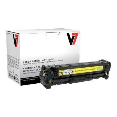 V7 THY22025 Yellow remanufactured toner cartridge equivalent to HP CC532A for HP Color LaserJet CM2320fxi CM2320n CM2320nf CP2025 CP2025dn CP2025n