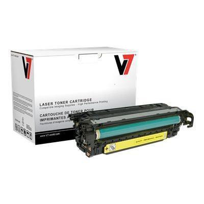 V7 THY23525 Yellow remanufactured toner cartridge equivalent to HP CE252A for HP Color LaserJet CM3530 MFP CM3530fs MFP CP3525 CP3525dn CP3525n CP