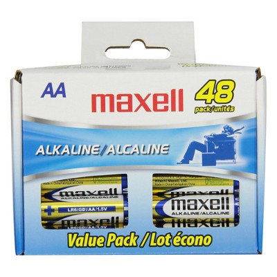 Maxell 723443 LR648B Alkaline Batteries 48 Pack AA