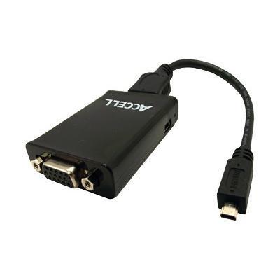 Accell J129B 002B Video audio adapter HDMI VGA HD 15 F to micro HDMI M