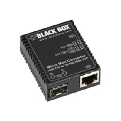 Black Box LMC4000A Micro Mini Media Converter Fiber media converter Ethernet Fast Ethernet Gigabit Ethernet 10Base T 100Base TX 1000Base T RJ 45 S