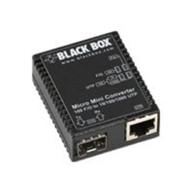 Black Box LMC400A Micro Mini Media Converter Fiber media converter Ethernet Fast Ethernet Gigabit Ethernet 10Base T 100Base TX 1000Base T RJ 45 SF