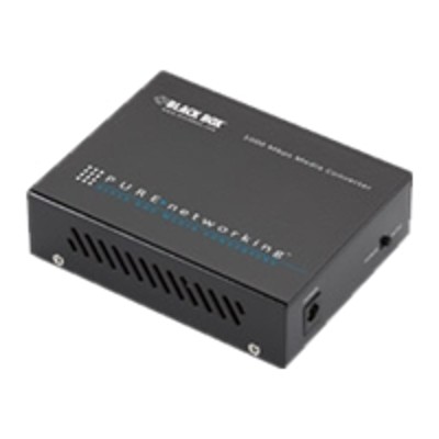 Black Box LGC201A Pure Networking Gigabit Media Converter Fiber media converter Gigabit Ethernet 1000Base SX 1000Base TX RJ 45 SC multi mode up to