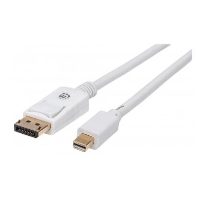 Manhattan 324724 Mini DisplayPort Male to DisplayPort Male 1m 3.3ft Cable White