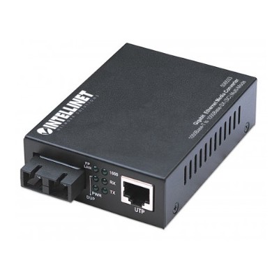 Intellinet Network Solutions 506533 1000Base T to 1000Base SX SC Multi Mode 550 m 1800 ft. Gigabit Ethernet Media Converter