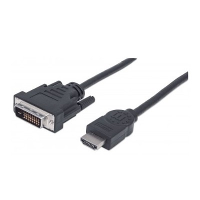 Manhattan 372503 HDMI Male to DVI D 24 1 Male Cable Dual Link Black 6ft