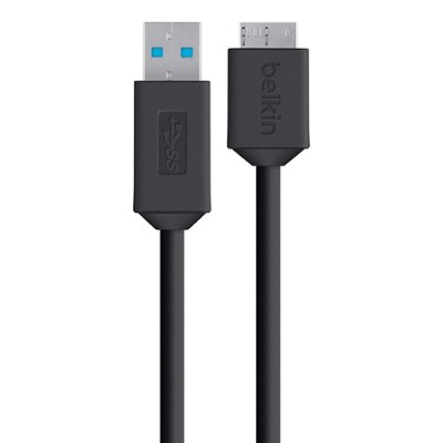Belkin F3U166B03 SuperSpeed USB 3.0 Cable A to Micro B USB cable USB Type A M to Micro USB Type B M USB 3.0 3 ft molded B2B