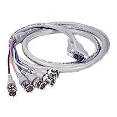 Cables To Go 07573 10ft Premium HD15 Male to RGBHV 5 BNC Male Video Cable VGA cable HD 15 M to BNC M 10 ft white