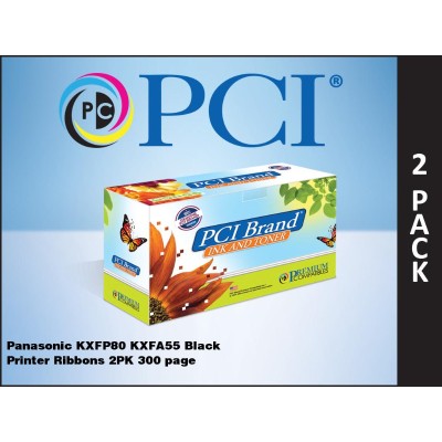 Premium Compatibles KXFA55PC KXFP80 KXFA55 2-Pack Black Ribbons for Panasonic Printers Premium Compatibles KXFA55PC KXFP80 KXFA55 2-Pack Black Ribbons for Panasonic Printers
