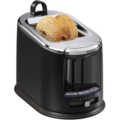 Hamilton Beach - SmartToast 2-Slice Wide-Slot Toaster - Black/Silver