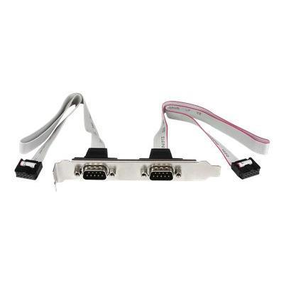 StarTech.com PLATE9M2P16 2 Port 16in DB9 Serial Port Bracket to 10 Pin Header Serial panel DB 9 M to 10 pin IDC F 1.3 ft gray