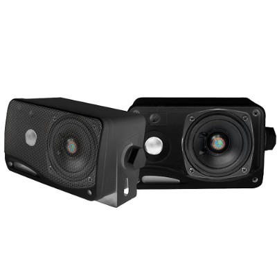Pyle PLMR24B 3.5'' 200 Watt 3-Way Weather Proof Mini Box Speaker System - Black Pyle PLMR24B 3.5'' 200 Watt 3-Way Weather Proof Mini Box Speaker System - Black
