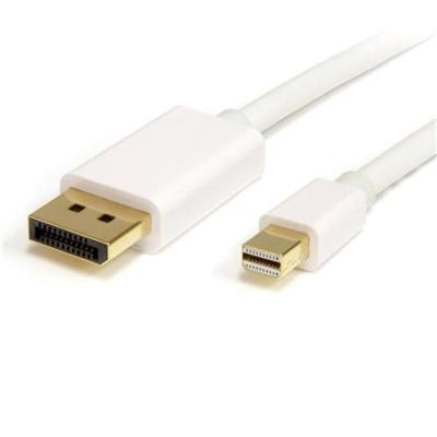 StarTech.com MDP2DPMM2MW 2m White Mini DisplayPort to DisplayPort 1.2 Adapter Cable 4k DisplayPort cable Mini DisplayPort M to DisplayPort M 6.6 ft