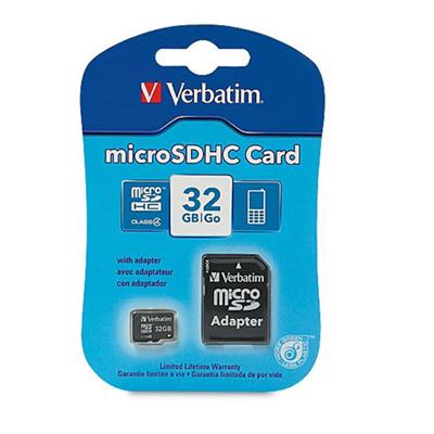Verbatim 97643 32GB microSDHC Card (Class 4) with Adapter Verbatim 97643 32GB microSDHC Card (Class 4) with Adapter