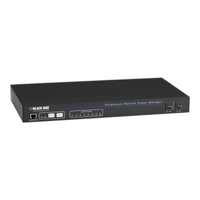 Black Box PS568A R2 Horizontal Rackmount Remote Power Manager Power control unit rack mountable Ethernet RS 232 output connectors 8 1U 19 TAA Co