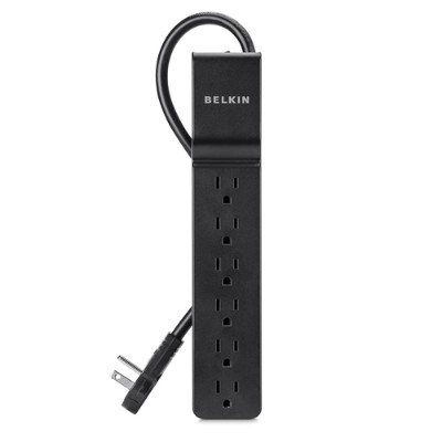 Belkin BSE600 06BLK WM Essential Series Surge protector output connectors 6 black