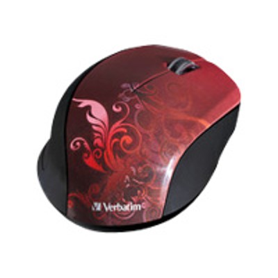 Verbatim 97784 Wireless Optical Design Mouse Mouse optical wireless 2.4 GHz USB wireless receiver red