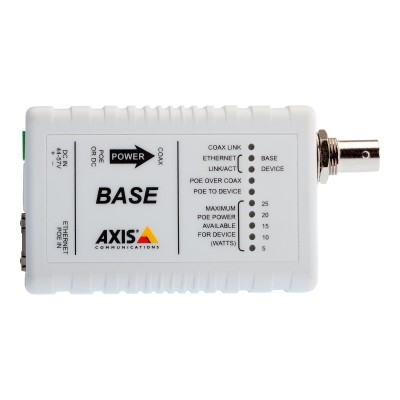 Axis 5028 411 T8641 Ethernet Over Coax Base Unit PoE Media converter Fast Ethernet 10Base T 100Base TX RJ 45 BNC for P1346 P1346 E P5534 P5534