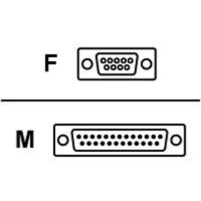 15 ft. IBM AT Modem Cable  DB9 Female to DB25 Male