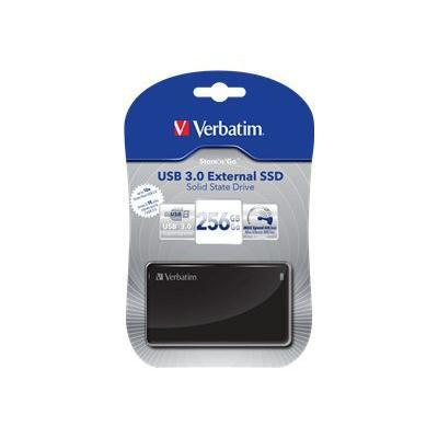 Verbatim 47623 Store 'n' Go External SSD - Solid state drive - 256 GB - external (portable) - USB 3.0 - sleek black Verbatim 47623 Store 'n' Go External SSD - Solid state drive - 256 GB - external (portable) - USB 3.0 - sleek black