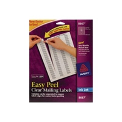Avery Dennison 18660 Address labels clear 1 in x 2.64 in 300 pcs. 10 sheet s x 30 pack of 10