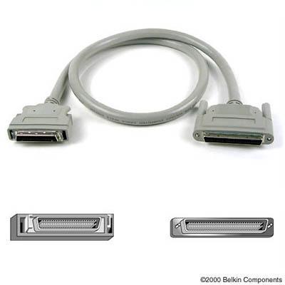 SCSI2 SCSI3 Adapter Cable with Thumbscrews - SCSI external cable - HD-68 (M) - HD-50 (M) - 3 ft by Belkin