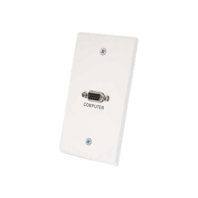 Cables To Go 41023 RapidRun Single Gang Integrated HD15 Wall Plate Wall plate VGA HD 15 F to HD 15 F white