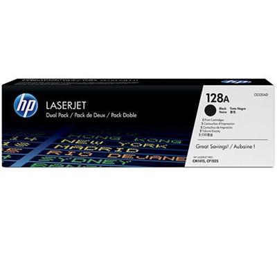 HP Inc. CE320AD 128A 2 pack black original LaserJet toner cartridge CE320AD for Color LaserJet Pro CP1525n CP1525nw LaserJet Pro CM1415fn CM141