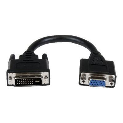 StarTech.com DVIVGAMF8IN 8in DVI to VGA Cable Adapter DVI I Male to VGA Female VGA adapter DVI I M to HD 15 F 7.9 in thumbscrews black
