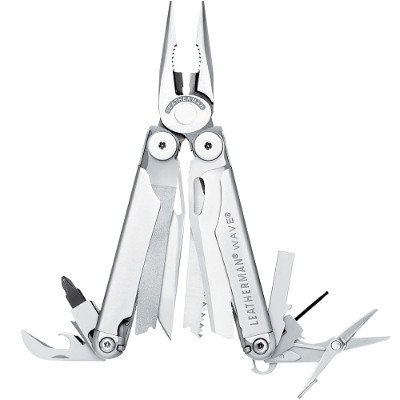 Leatherman Tool Group 830037 Wave Multi-tool  Stainless Steel Finish With A Premium Leather Sheath