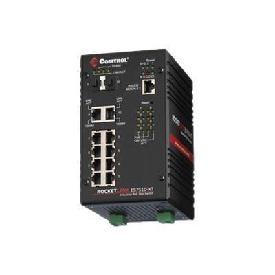Comtrol 32046 3 RocketLinx ES7510 XT Switch managed 8 x 10 100 2 x combo SFP DIN rail mountable PoE DC power