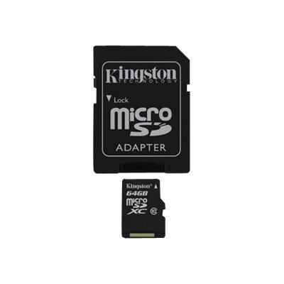 Kingston Digital Sdcx10/64gb Flash Memory Card ( Microsdxc To Sd Adapter Included ) - 64 Gb - Class 10 - Microsdxc