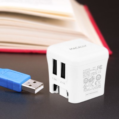 MacAlly Peripherals HOME15U 15W Two USB Port Wall Charger For iPad iPhone iPod Smartphones and Tablets MacAlly Peripherals HOME15U 15W Two USB Port Wall Charger For iPad iPhone iPod Smartphones and Tablets