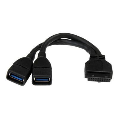 StarTech.com USB3SMBADAP6 2 Port Internal USB 3.0 Motherboard Header Adapter Cable - Black StarTech.com USB3SMBADAP6 2 Port Internal USB 3.0 Motherboard Header Adapter Cable - Black