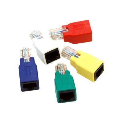 Bytecc CROSSOVER 5 Cat 6. Gigabit Crossover Adaptor Set Pack Crossover adapter RJ 45 M to RJ 45 F CAT 6 molded white blue yellow red green pa