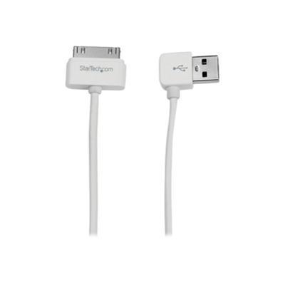 StarTech.com USB2ADC1MUL Apple 30 pin Dock to Left Angle USB Cable Charging data cable Apple Dock M to USB M 3.3 ft shielded white angled conn