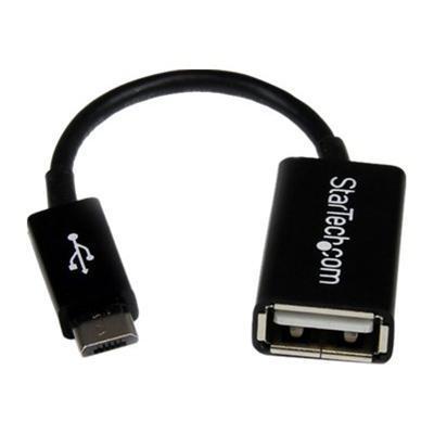 StarTech.com UUSBOTG 5in Micro USB to USB OTG Host Adapter Micro USB Male to USB A Female On The GO Host Cable Adapter
