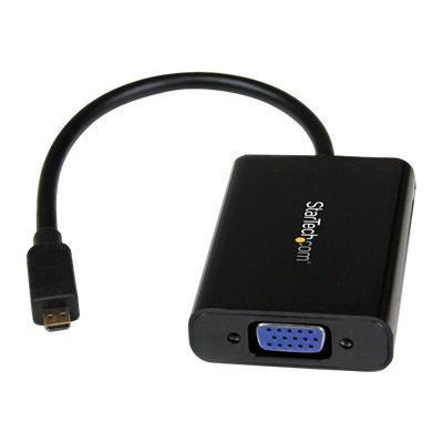 StarTech.com MCHD2VGAA2 Micro HDMI to VGA Adapter with Audio for Smartphones Tablets Video converter HDMI black