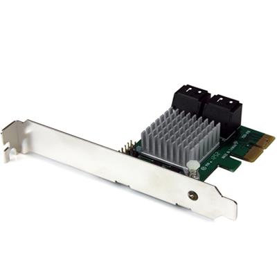 StarTech.com PEXSAT34RH 4 Port PCI Express SATA III RAID Card w HyperDuo SSD Tiering Storage controller RAID 4 Channel SATA 6Gb s low profile 6 GBps