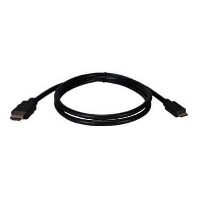QVS HDAC 05M High Speed HDMI with Ethernet cable mini HDMI M to HDMI M 1.6 ft shielded black