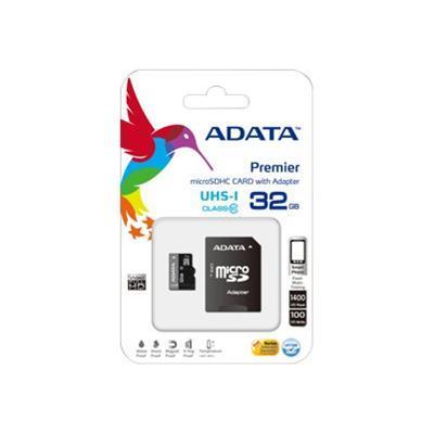 A-DATA Technology AUSDH32GUICL10-RA1 Premier UHS-I - Flash memory card (microSDHC to SD adapter included) - 32 GB - UHS Class 1 / Class10 - microSDHC UHS-I A-DATA Technology AUSDH32GUICL10-RA1 Premier UHS-I - Flash memory card (microSDHC to SD adapter included) - 32 GB - UHS Class 1 / Class10 - microSDHC UHS-I