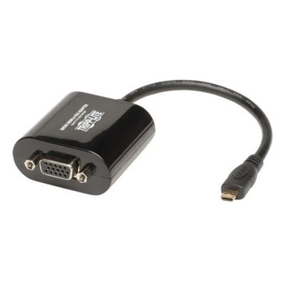 TrippLite P131-06N-MICRO 6 Inch Micro HDMI to VGA Converter Adapter TrippLite P131-06N-MICRO 6 Inch Micro HDMI to VGA Converter Adapter
