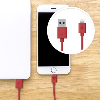 Belkin F8J023BT04 RED Lightning to USB ChargeSync Cable 4.0 Feet Red