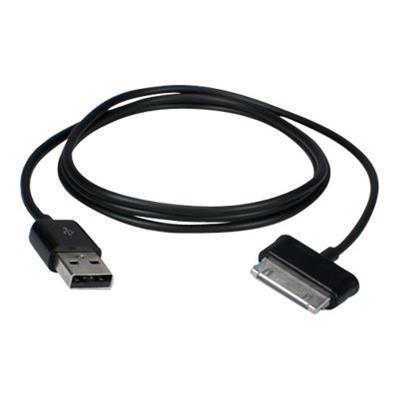 QVS AST-1M Charging / data cable - USB (M) to Samsung 30-pin Dock Connector (M) - 3.3 ft - black - for Samsung Galaxy Tab Tab 10 Tab 2 Tab 3 Tab 7.0 Tab 7. QVS AST-1M Charging / data cable - USB (M) to Samsung 30-pin Dock Connector (M) - 3.3 ft - black - for Samsung Galaxy Tab Tab 10 Tab 2 Tab 3 Tab 7.0 Tab 7.