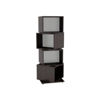 Atlantic 2823 5872 Rotating Cube Media storage steel wood composite espresso DVD CD Blu ray Disc floor standing