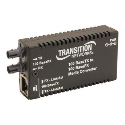 Transition M E TX FX 01 SC NA Stand Alone Mini Fast Ethernet Media Converter Fiber media converter Fast Ethernet 100Base FX 100Base TX RJ 45 SC mult