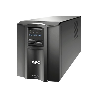 APC SMT1500US Smart UPS 1500VA LCD UPS AC 120 V 1000 Watt 1440 VA USB output connectors 8 black