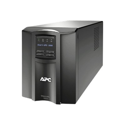 APC SMT1000US Smart UPS 1000VA LCD UPS AC 120 V 700 Watt 1000 VA USB output connectors 8 black