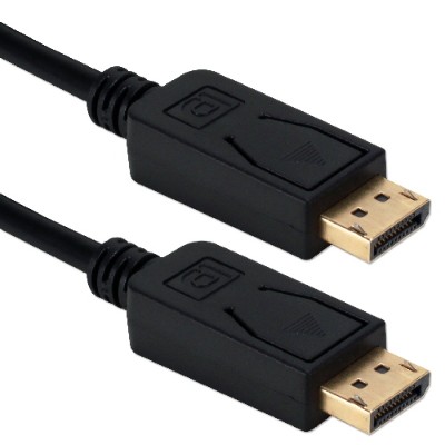 QVS DP 06 DisplayPort cable DisplayPort M to DisplayPort M 6 ft latched matte black