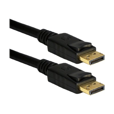 QVS DP 25 DisplayPort cable DisplayPort M to DisplayPort M 25 ft latched matte black